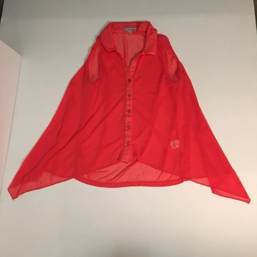 Charlotte Russe Peach Button Up Tank Top